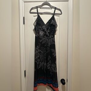 Express Black and White  Floral Midi Dress